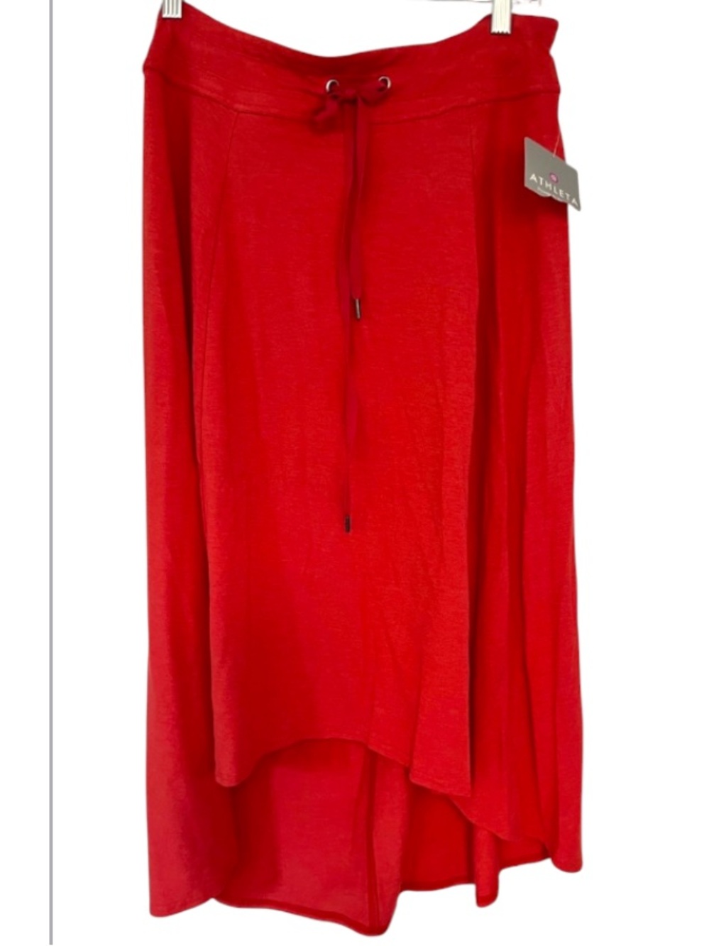 Athleta NWT Orange Hi Low Hem Elastic Waistband Knit Skirt